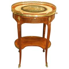 French Ormolu-Mounted Rosewood Marquetry Table Louis XVI Period