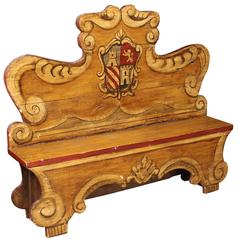 20th Century Lacquered and Gilded Wood Bench