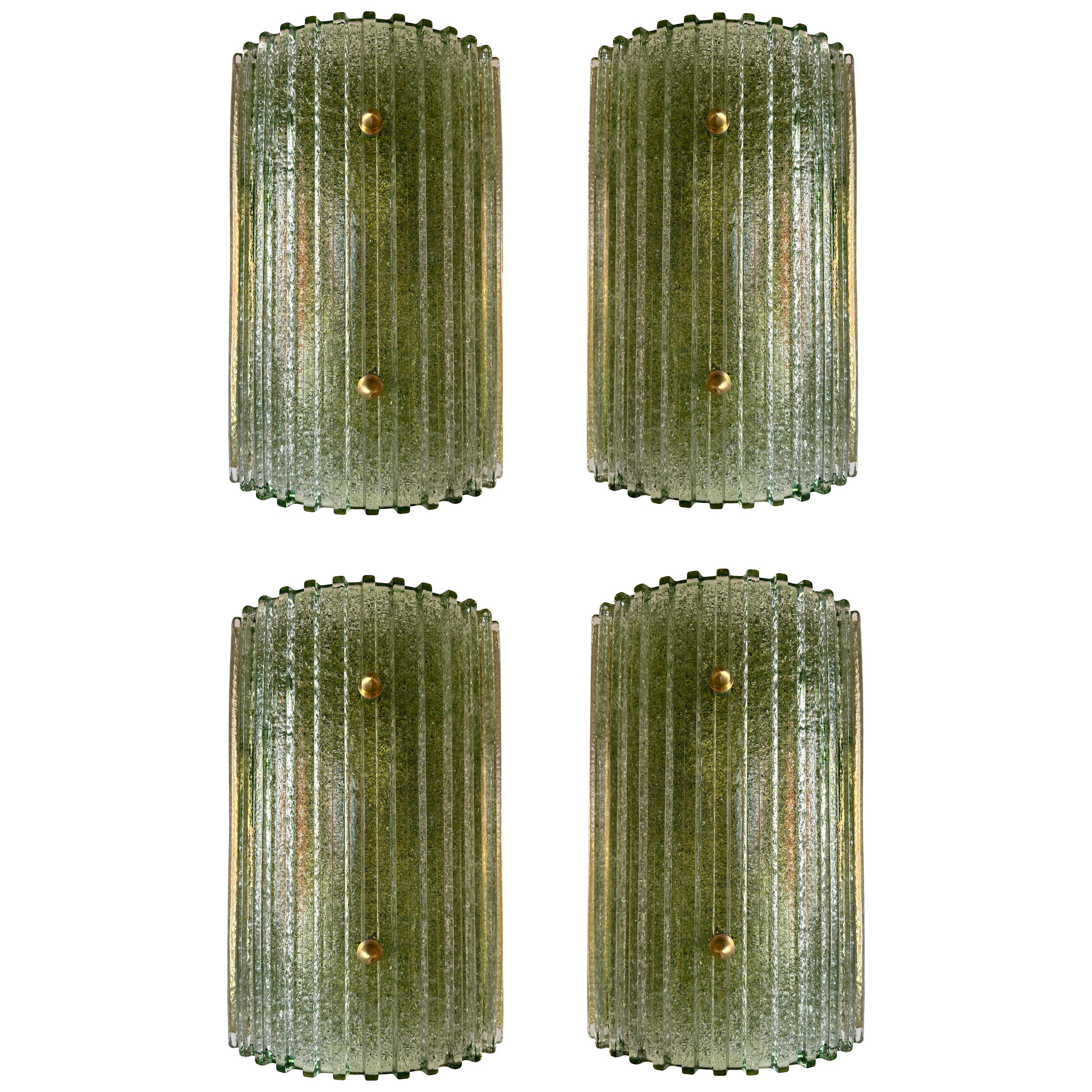 Coppia contemporanea di lampade in vetro di Murano Greene & Greene e ottone, Italia in vendita