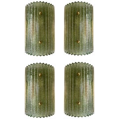 Coppia contemporanea di lampade in vetro di Murano Greene & Greene e ottone, Italia
