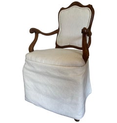 Carved Italian Skirted Armchair