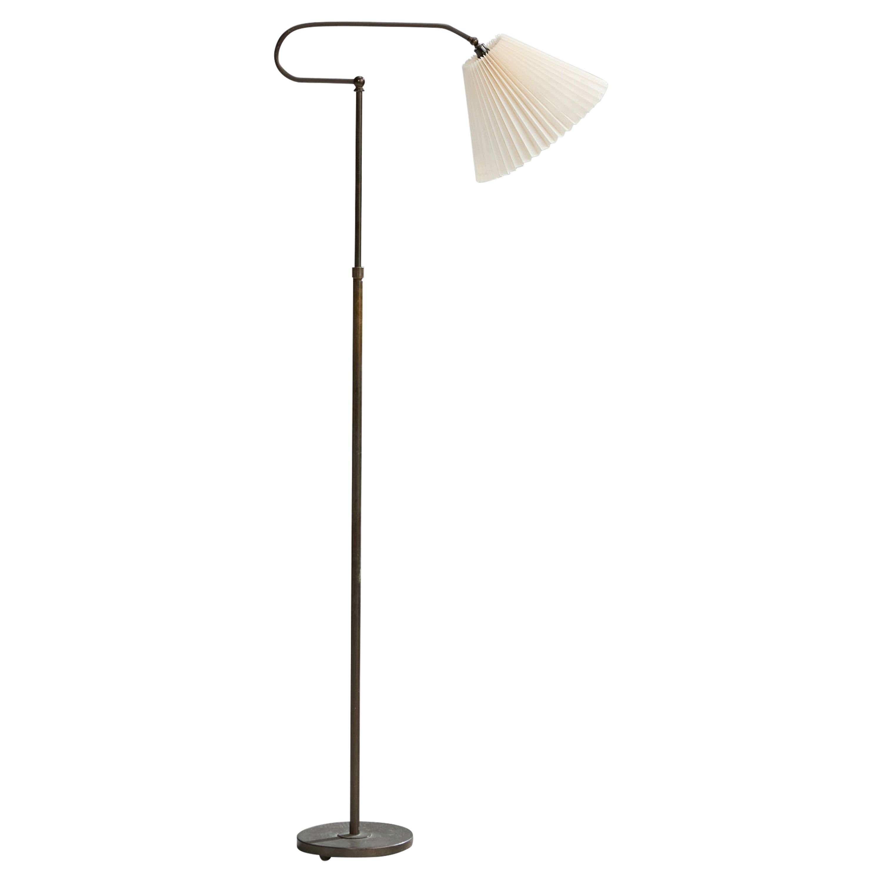 Designer danois, lampadaire, métal, papier, Danemark, années 1940
