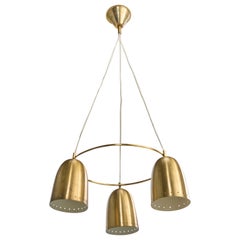 Danish Designer, Chandelier, Brass, Denmark, 1950s