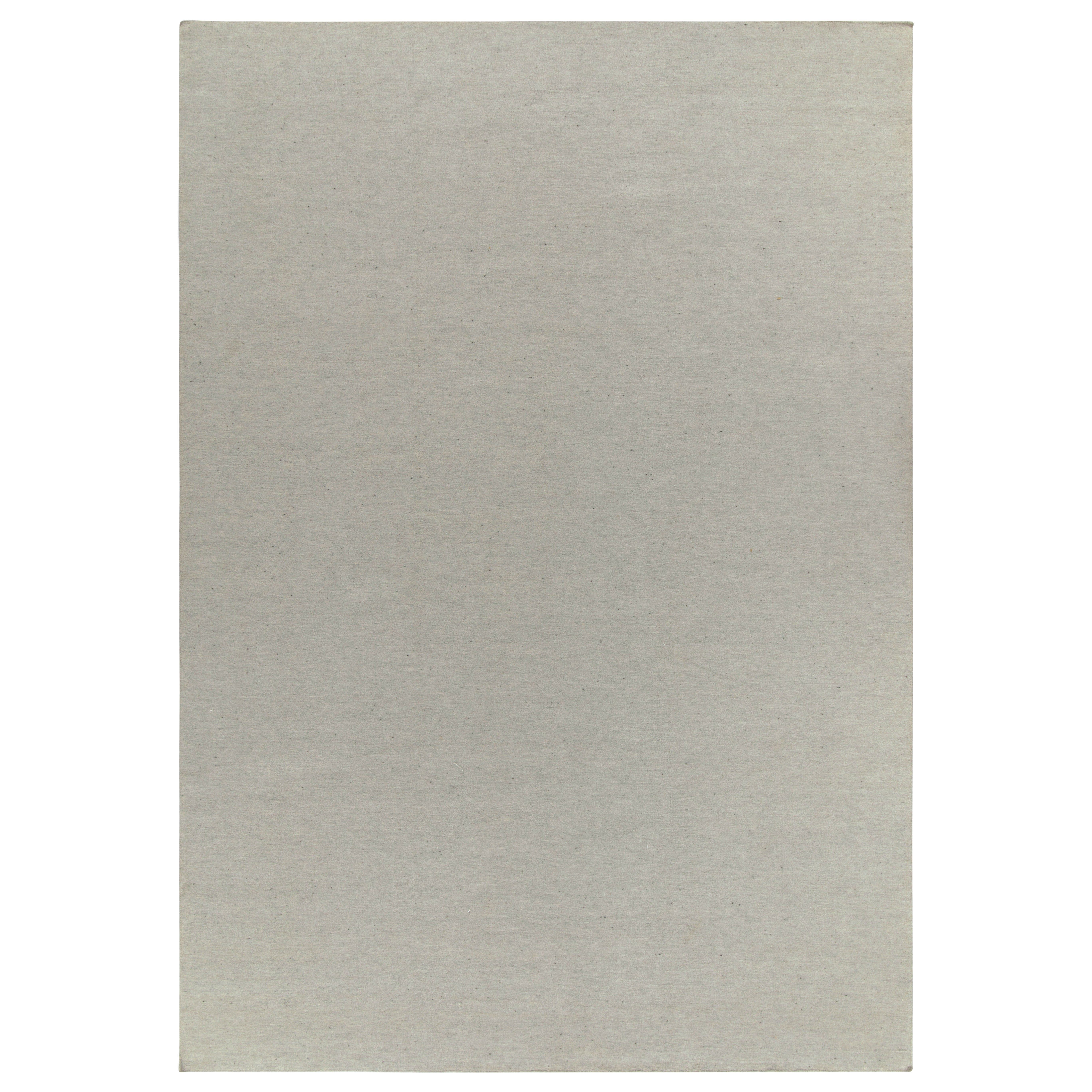 Rug & Kilim’s Contemporary Flatweave rug in Solid Gray Tones, Alpaca Yarn For Sale