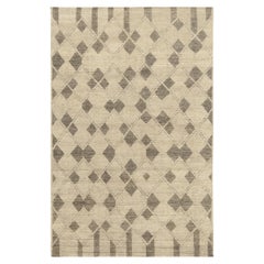 Rug & Kilim’s Moroccan Style Rug in Beige-Brown Diamond Patterns
