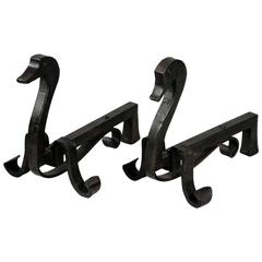 Pair of Andirons, France, 1930s 11