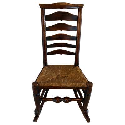 Antique Rocking Chair, Ladder Back Chair, Pine, 19th Century America ...