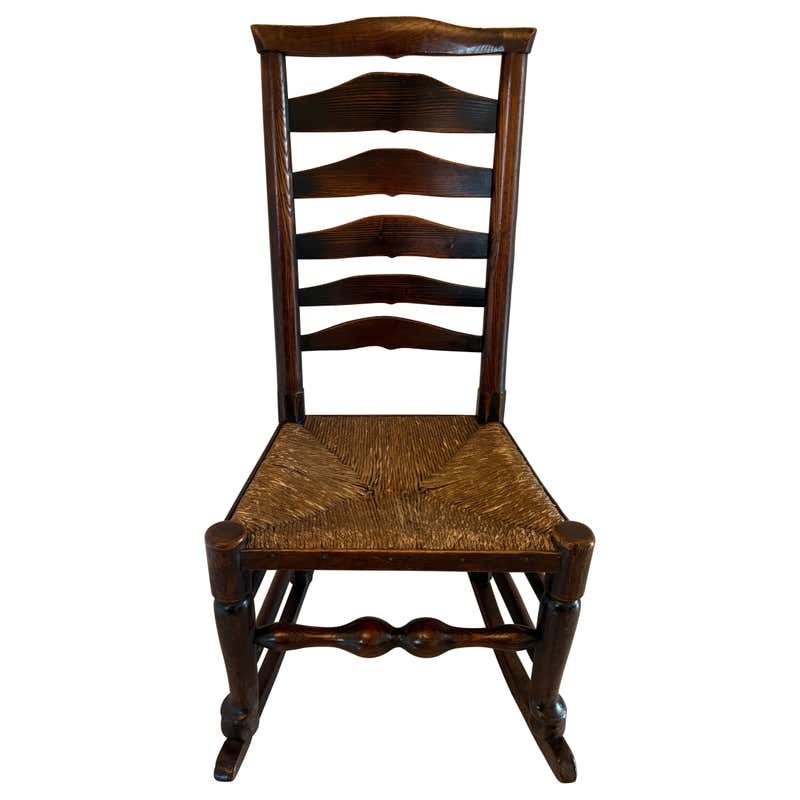 Antique Rocking Chair, Ladder Back Chair, Pine, 19th Century America ...