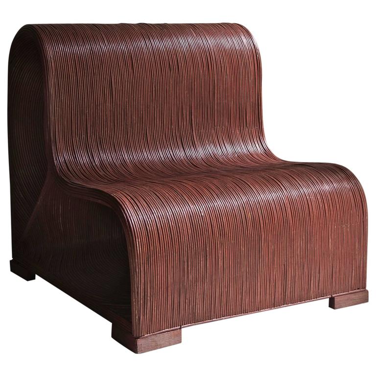 Original Italian Rattan Chair from the 1950s at 1stDibs