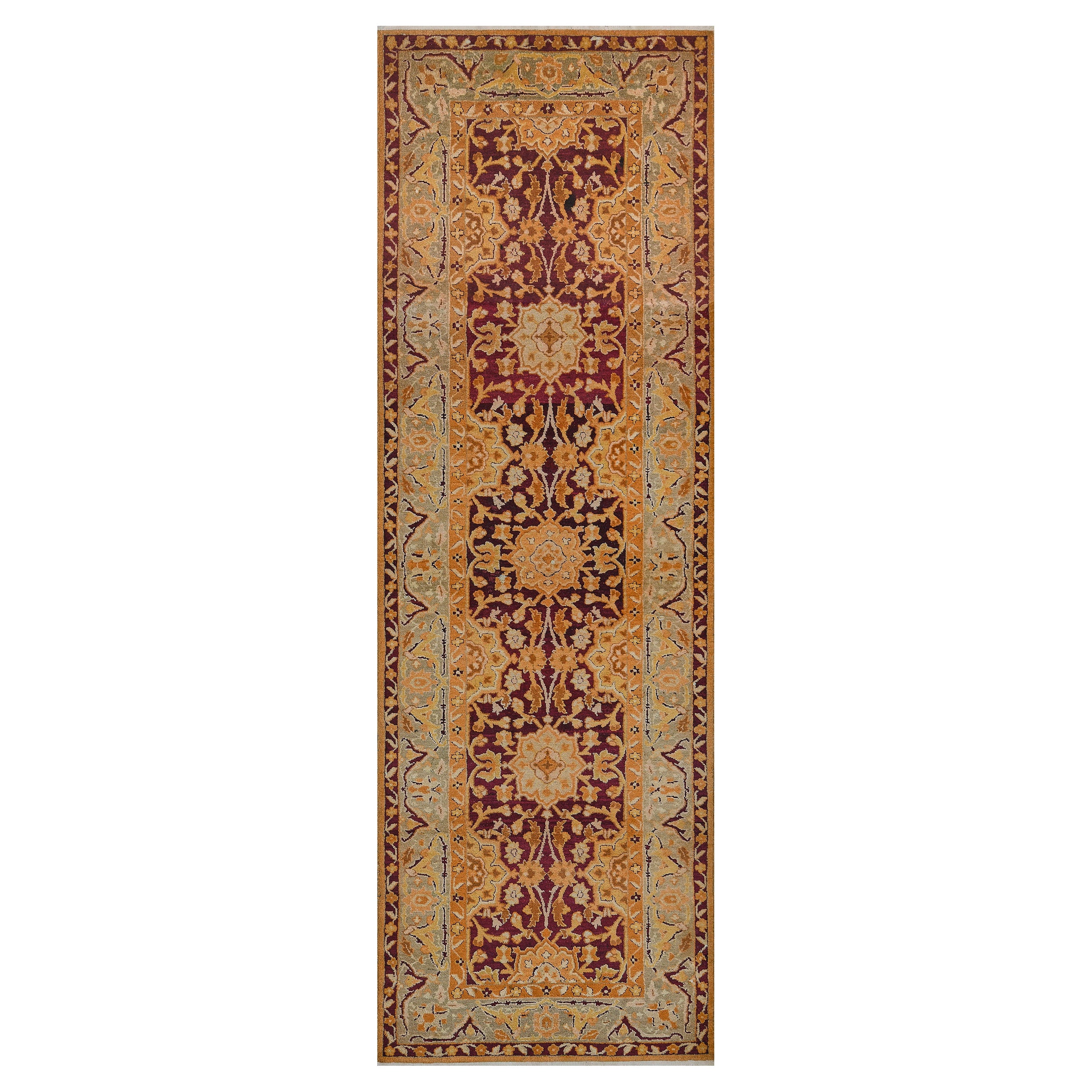 Runner Oushak antico tessuto a mano CIRCA 1900 con fiori d'arancio in vendita