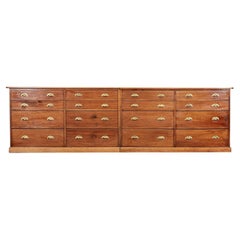 Antique Monumental Pair 19thC English Mahogany Haberdashery Drawers