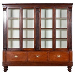 Large 19thC English Glazed Mahogany Bookcase