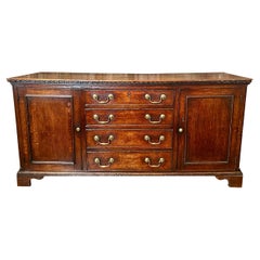Antique English Oak Welsh Server, Circa 1860.