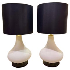Pair of Vintage Murano Glass Baluster Lamps