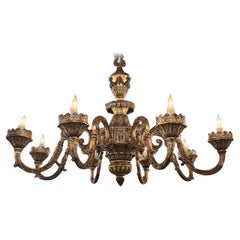Antique Silver Over Bronze Chandelier by Caldwell