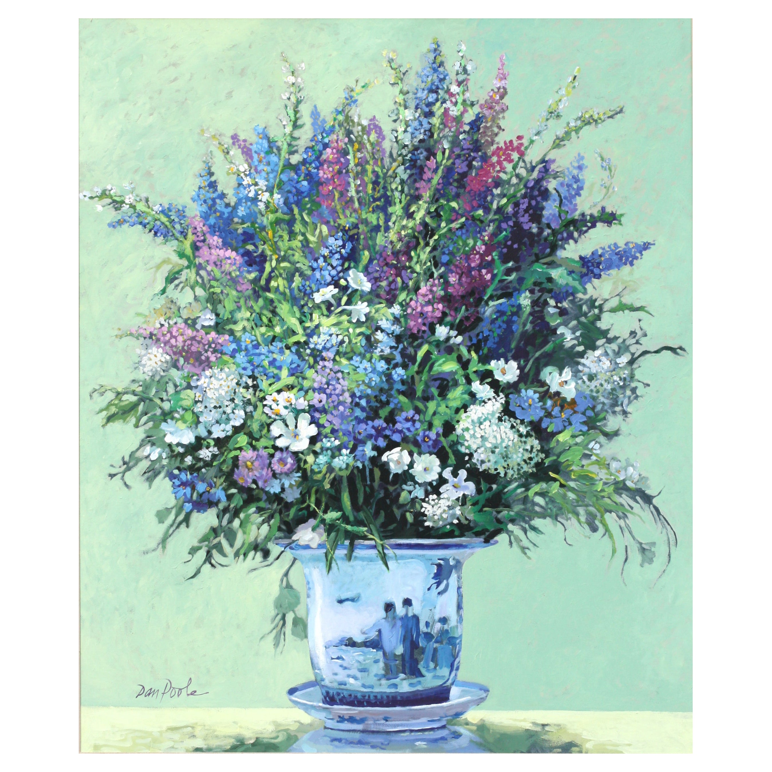 Dan Poole, (American, b. 1941) Flowers in a Chinese Bowl, 1988 For Sale