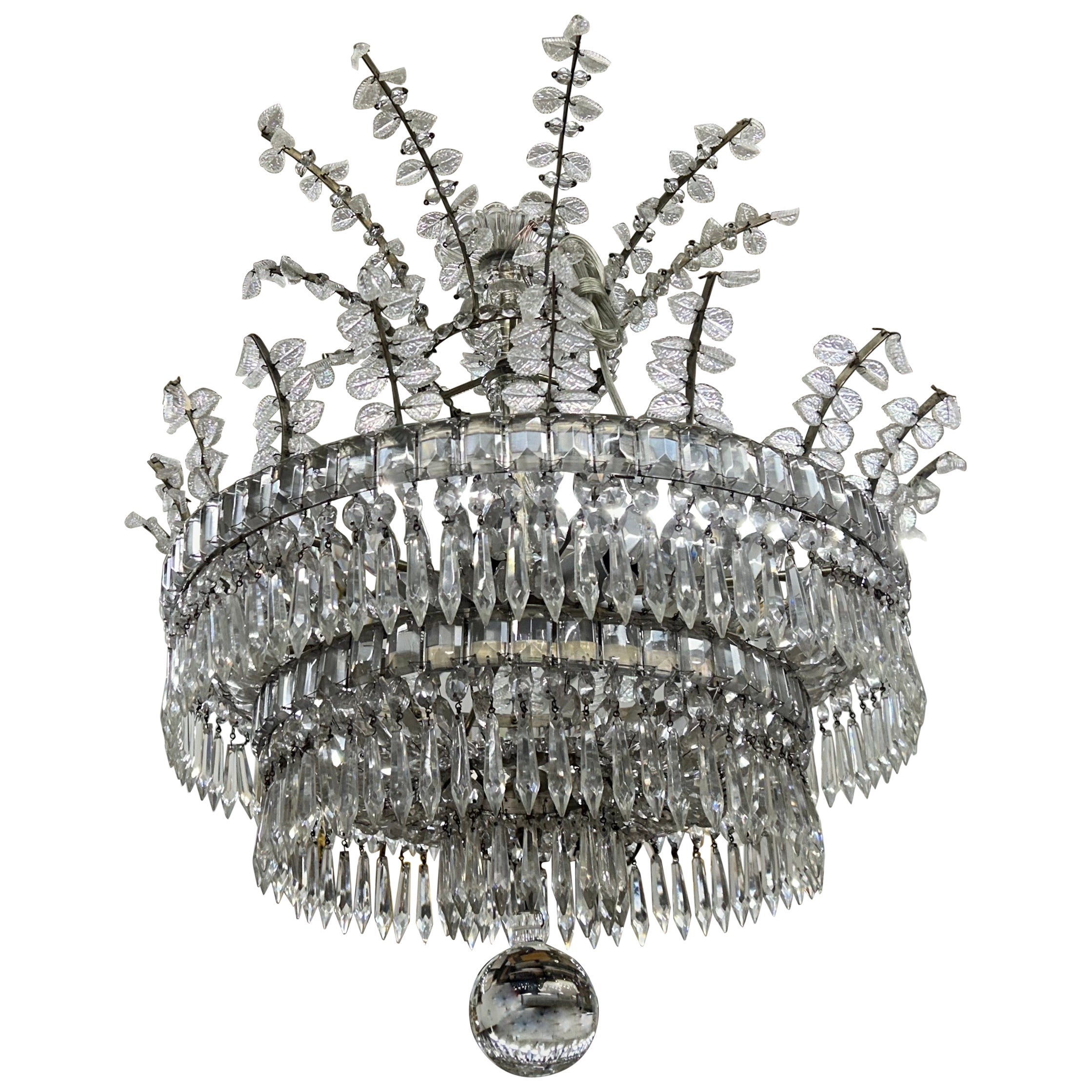French Maison Baguès Crystal Chandelier