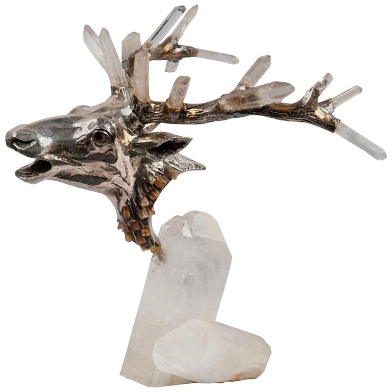 Mellerio dits Meller deer head, ca. 1980, offered by Bernd Goeckler Antiques