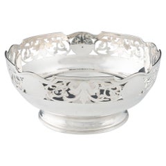 Cuenco calado de plata de ley Glasgow 1910