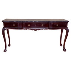 Regency Console Table with Three drawers and Black Marble