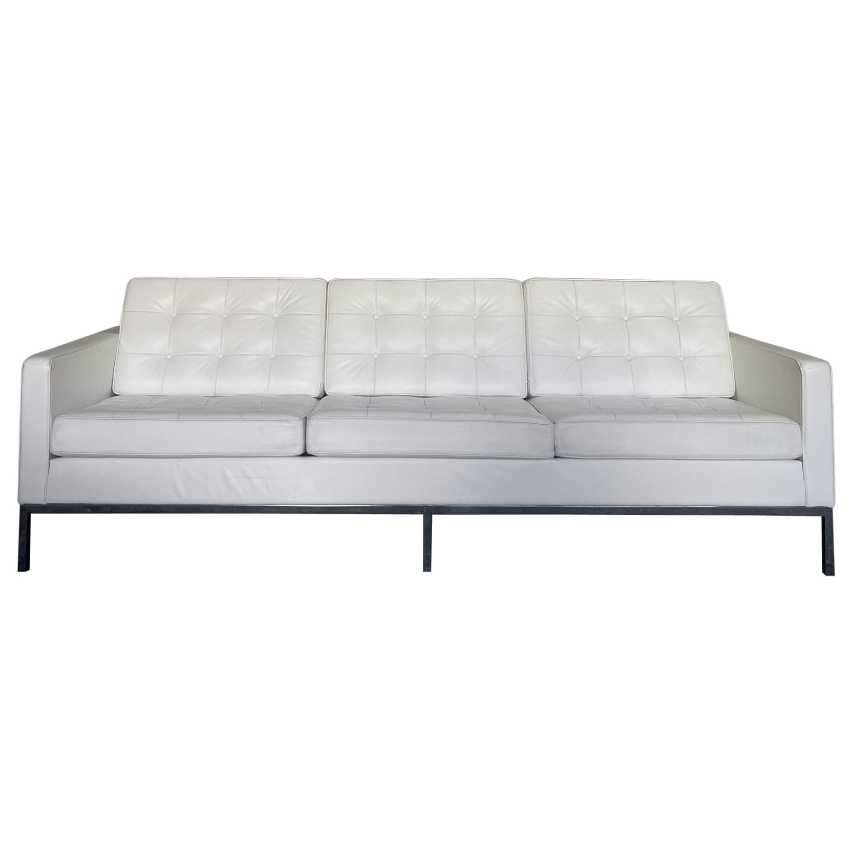 Florence Knoll Sofa White leather