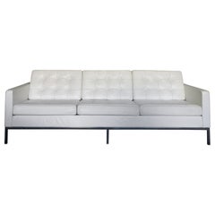Florence Knoll Sofa White leather