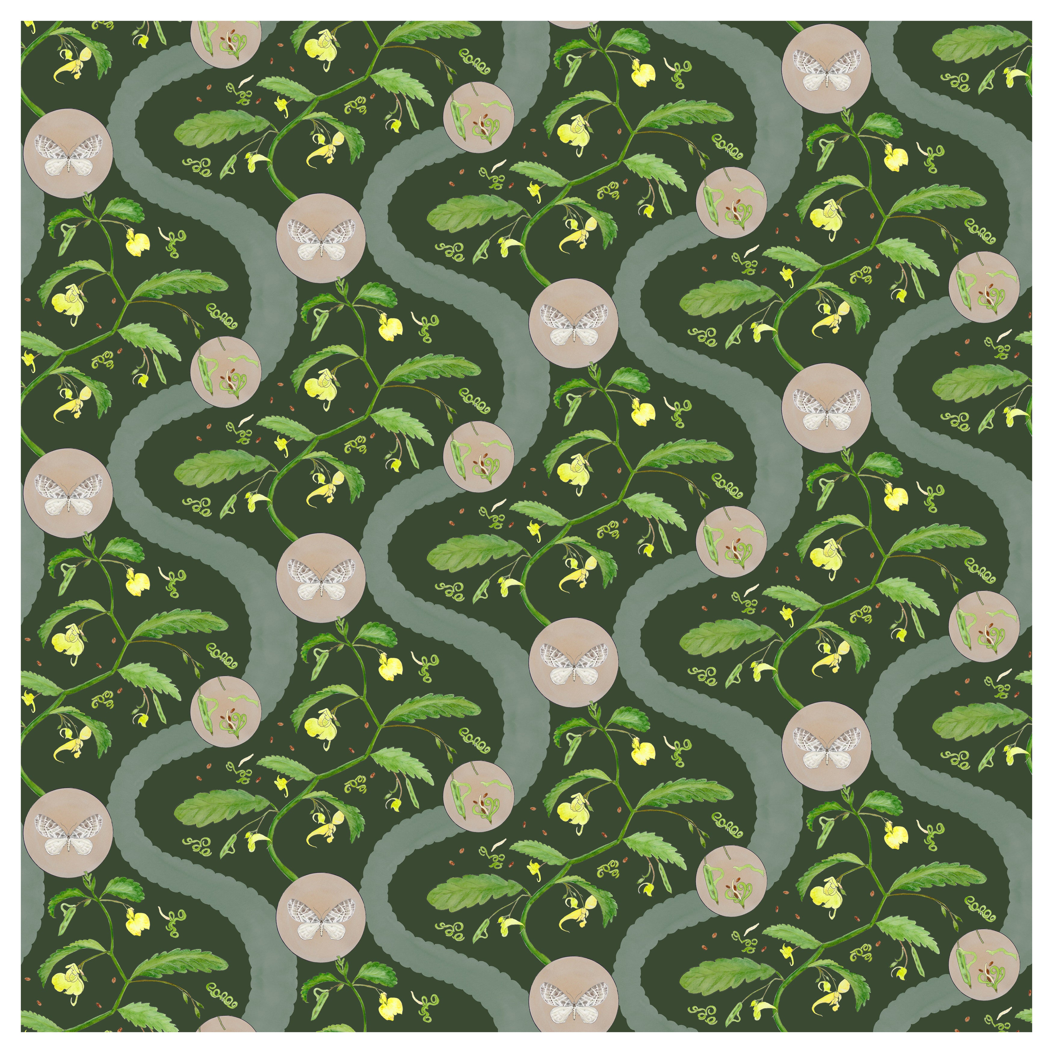 Borrowdale Balsam Wallpaper in Forest Fawn (small scale)