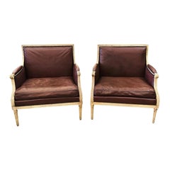 Antique Rare, exceptional pair of period Louis XVI, Marquis Chairs, 1780