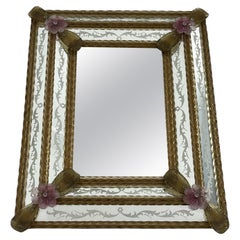 Mid-Century Murano Glass Wall Mirror Maestri Muranesi, 1950s