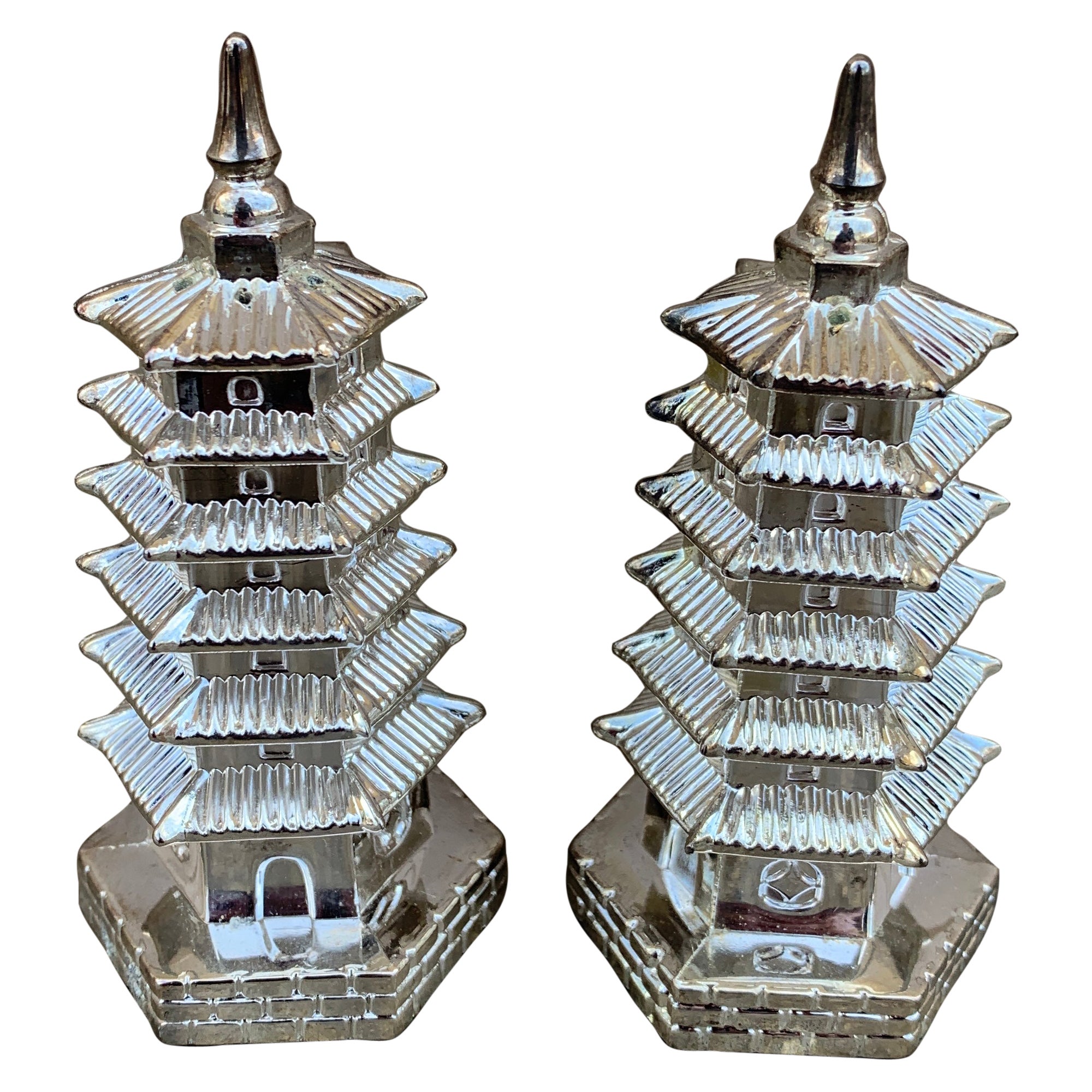 Porta sale e pepe Godinger Chinoiserie Pagoda in argento