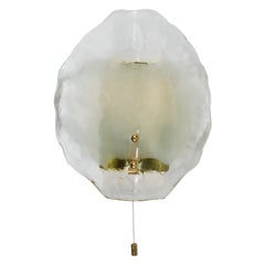 J.T. Kalmar Brass & Murano Glass Petal Sconce Wall Light, Vienna, 1970s