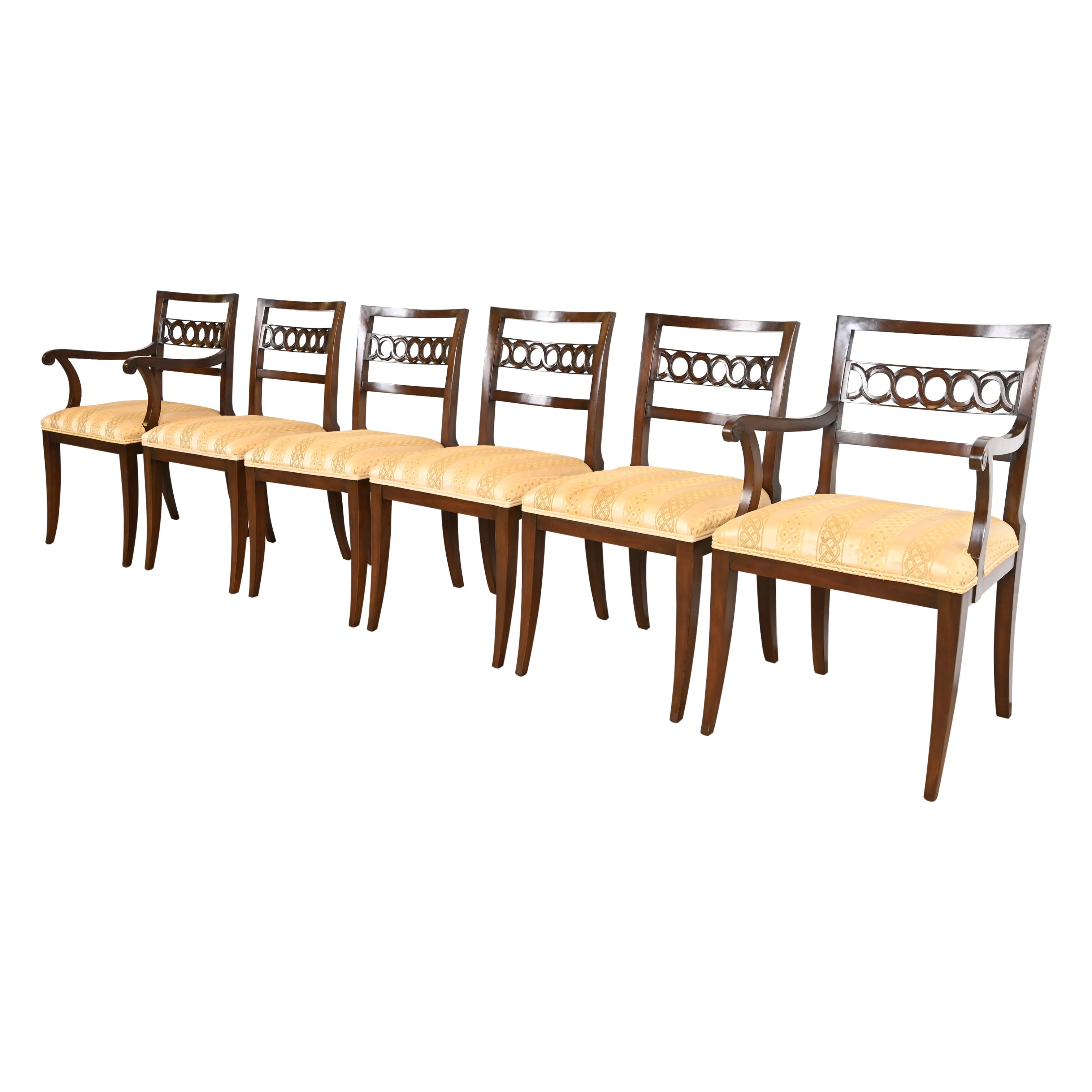 Kindel Furniture Regency Carved Cherry Wood Dining Chairs, Set of Six