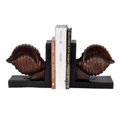 Pair of Art Deco Shell-Shaped Bookends, Italy, 1930s