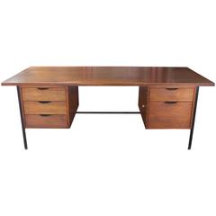 1950s Modern Wood and Metal Desk