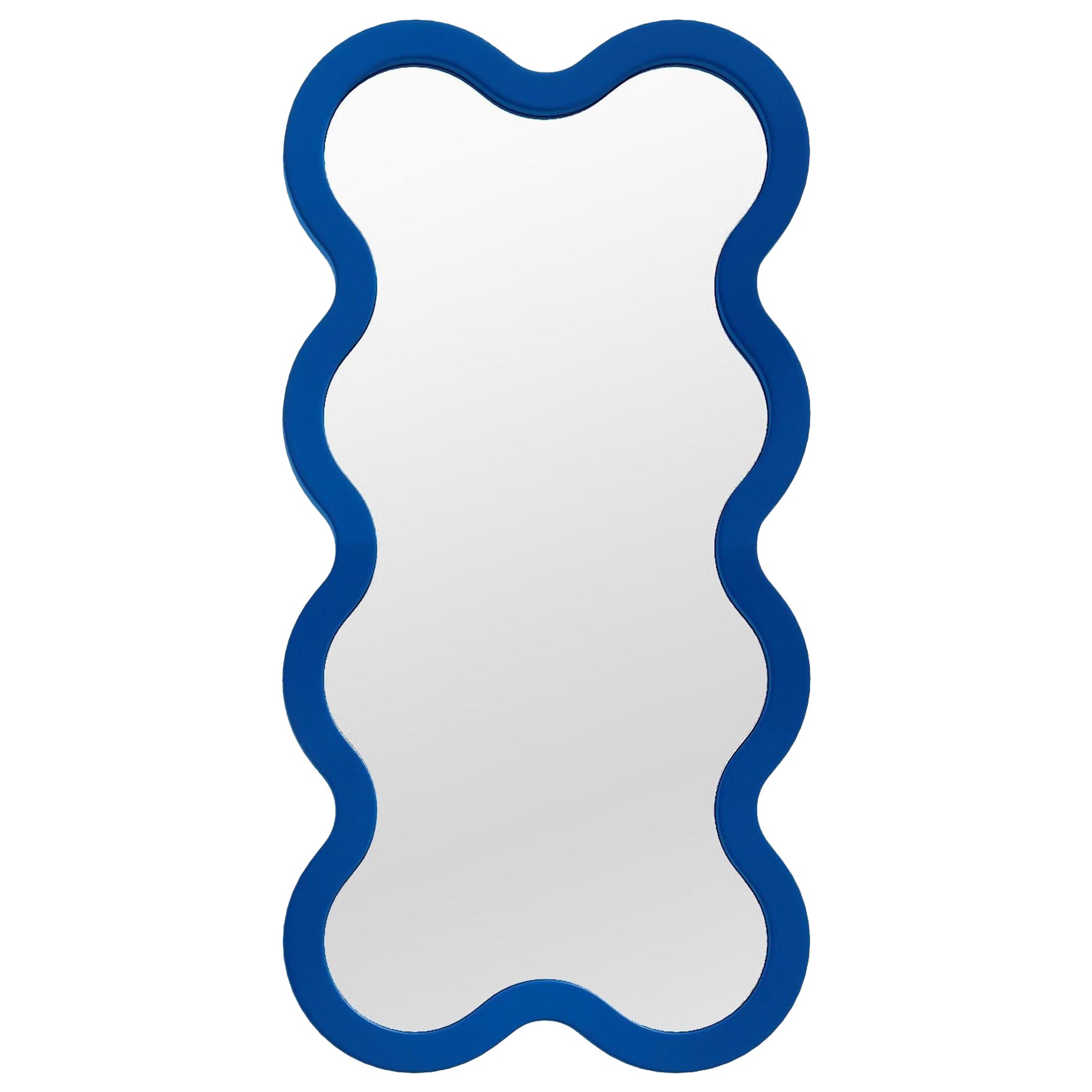 Contemporary Wall Mirror 'Hvyli 8' (2x4) by Oitoproducts, Blue Frame