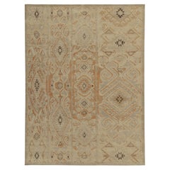 Alfombra Rug & Kilim de estilo desgastado con motivos tribales beige-marrón, azul y óxido