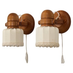Set of Swedish Pine Wood Sconces by Markslöjd, Sweden, 1980s