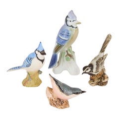 Vintage Collection of Four Continental Porcelain Bird Models