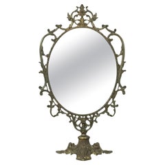 Specchio da tavolo italiano antico Specchio per il trucco 1930 Rococò