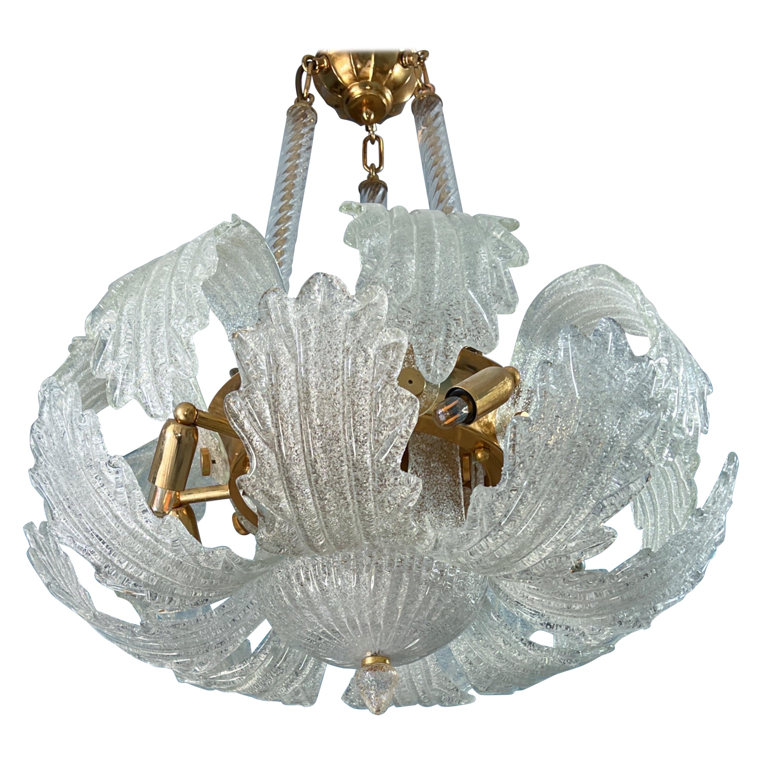 Amazing 1980s Murano Glass Chandelier by Barovier & Toso