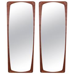 Pair of Danish Rosewood Wall Mirrors 8