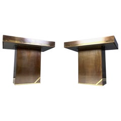 Pair of brass side table by Belgochrom, 1970s