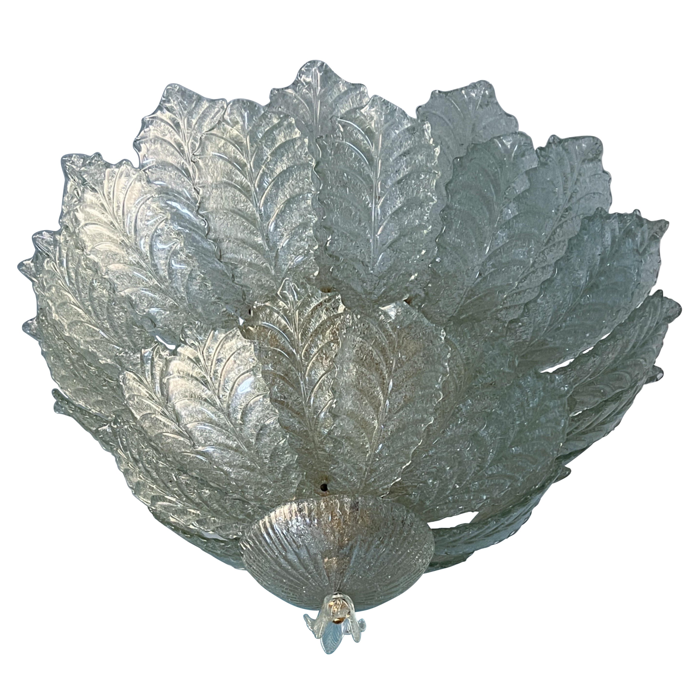 Großer Murano Glas Flush Mount von Barovier & Toso, 1980er Jahre im Angebot