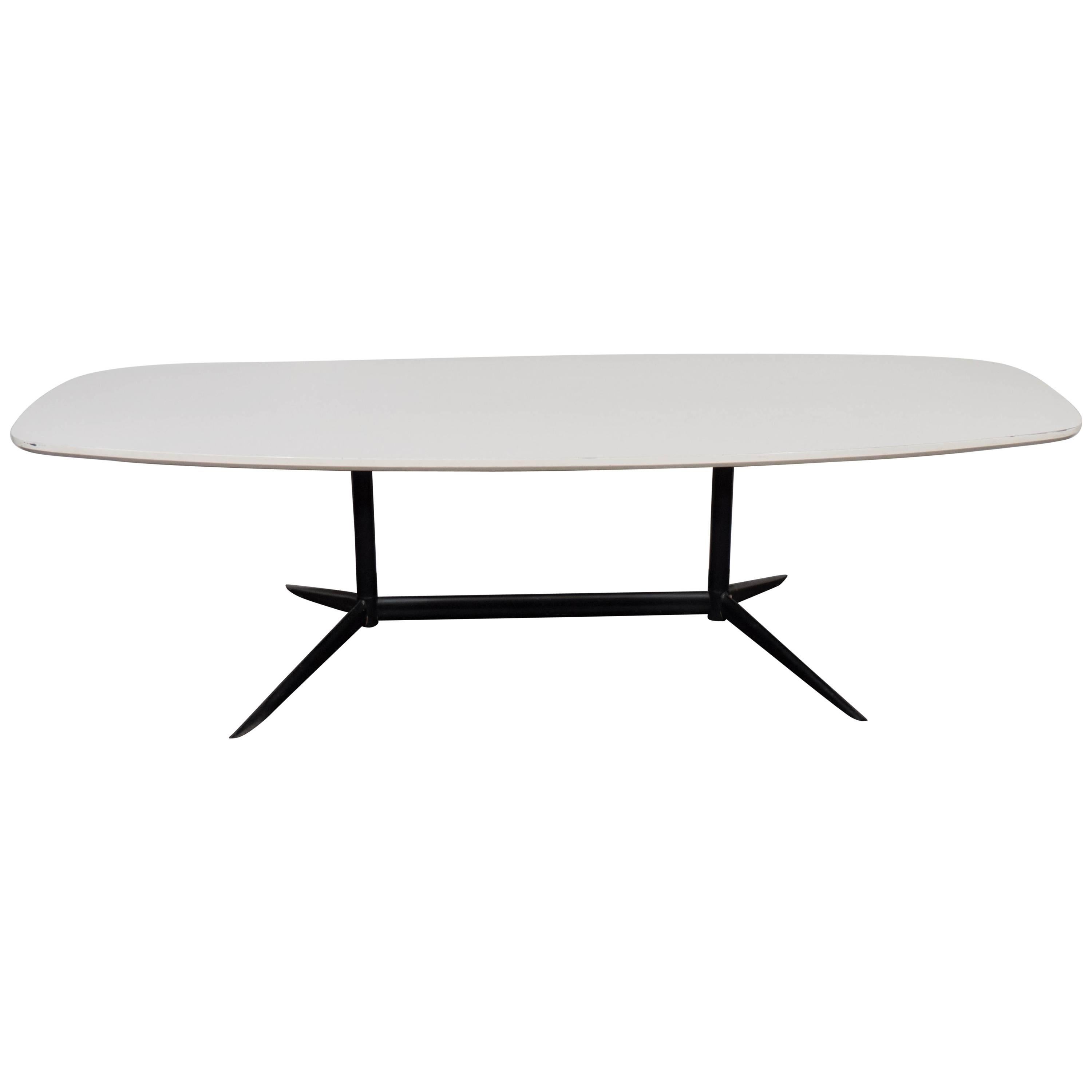 Eames Inspired 'Sufboard' White Laminate Top Coffee Table