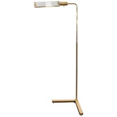 Vintage Casella Brass Pharmacy Floor Lamp with Glass Rod Shade