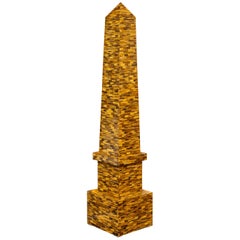Gran Obelisco de Ojo de Tigre Pulido Genuino (74")