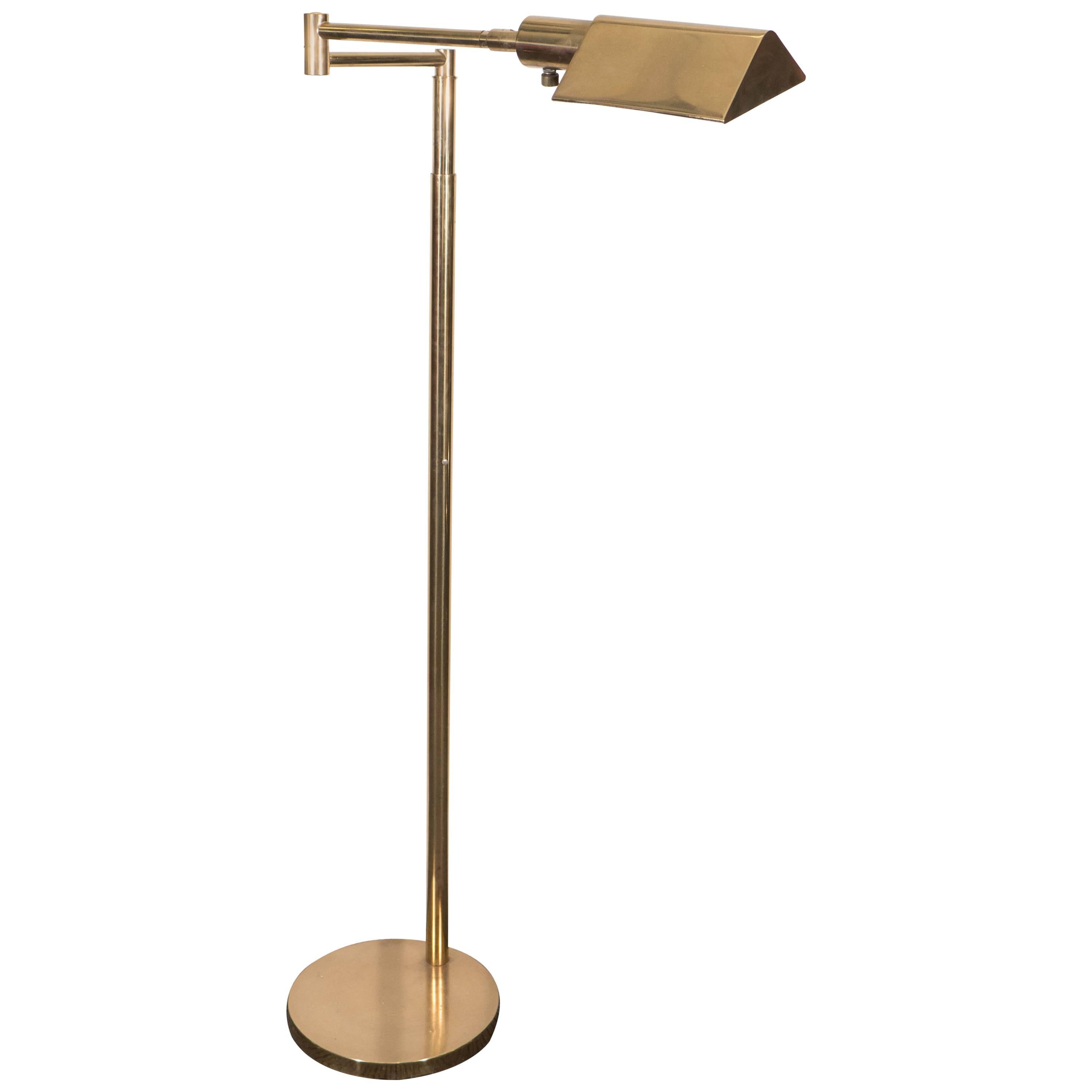 Koch & Lowy Articulated Floor Lamp in Brass