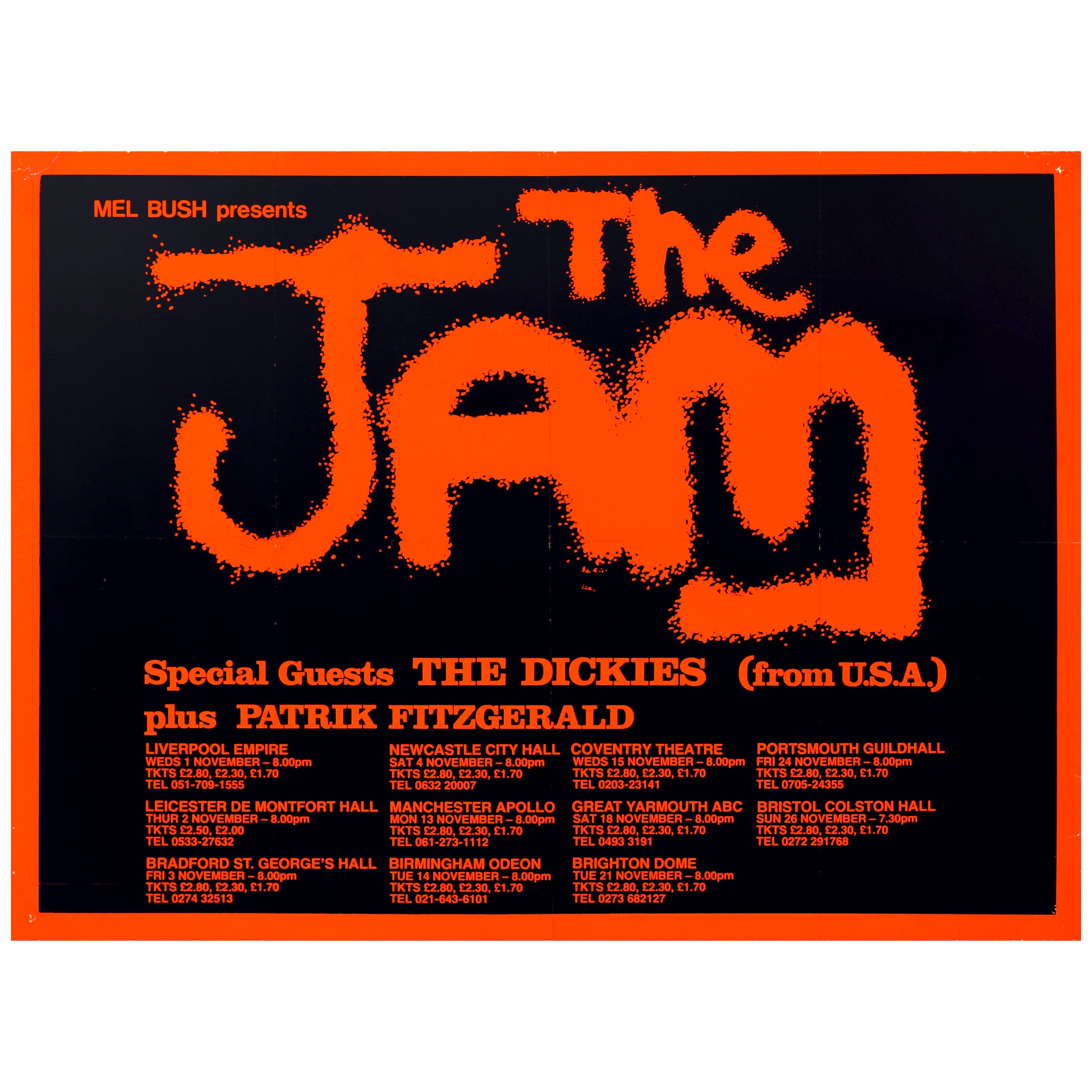 The Jam Original Vintage UK Tour Poster, „The Jam“, 1978