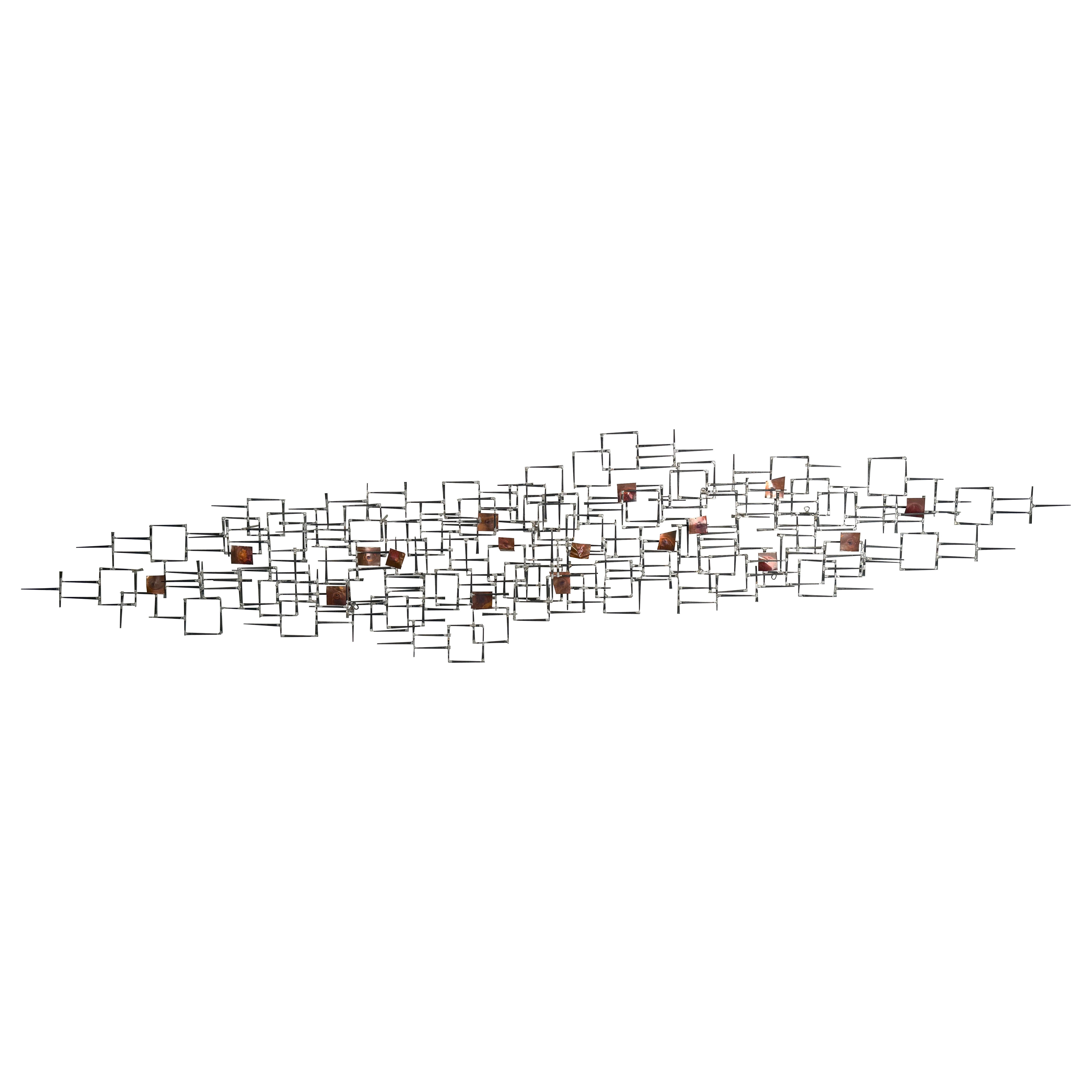 Large Mid-Century Brutalist Welded Nail Sculpture