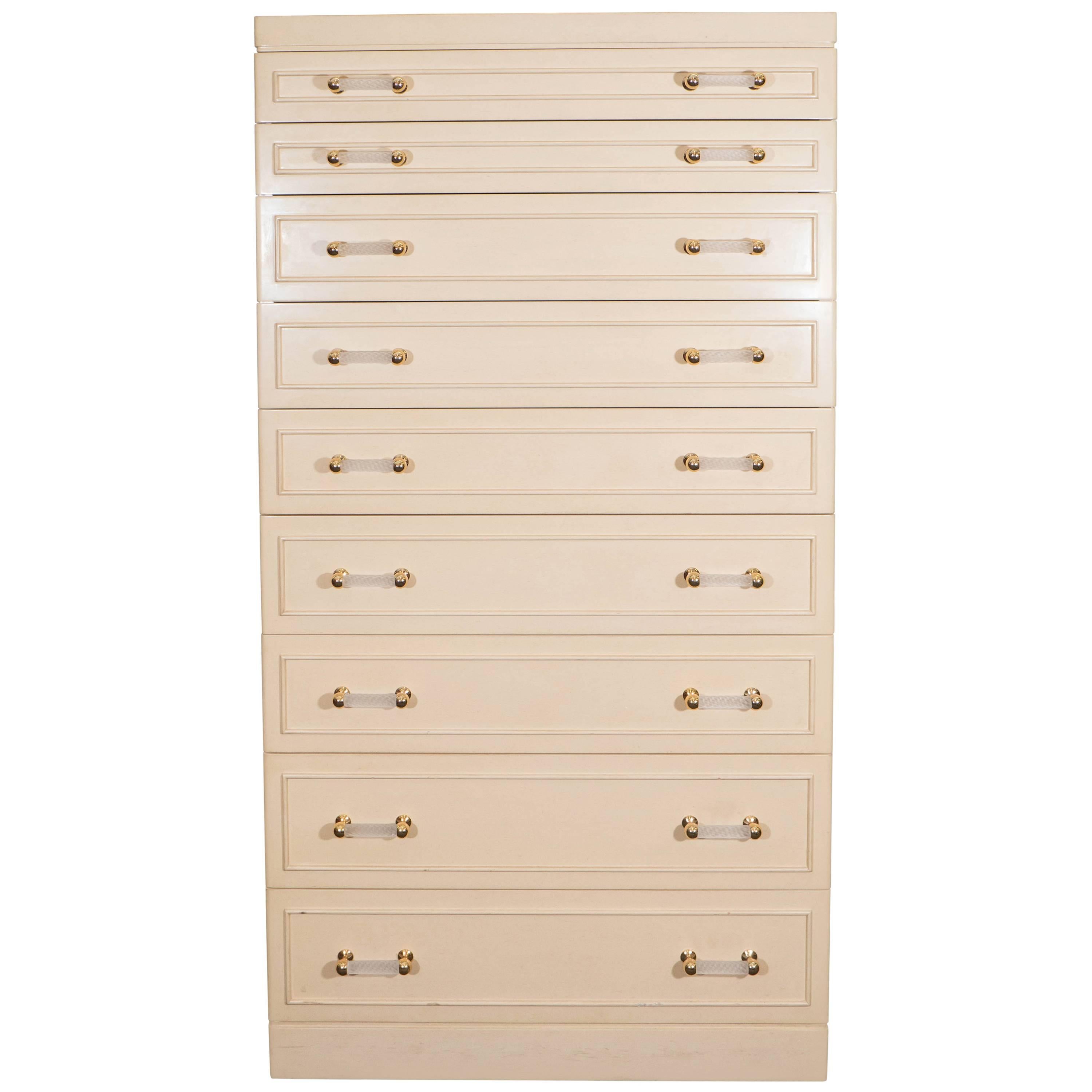 Hollywood Regency Style Tall Chest of Drawers